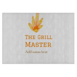 Der Grillmeister fügt Namen Text Kochen besten gel Schneidebrett