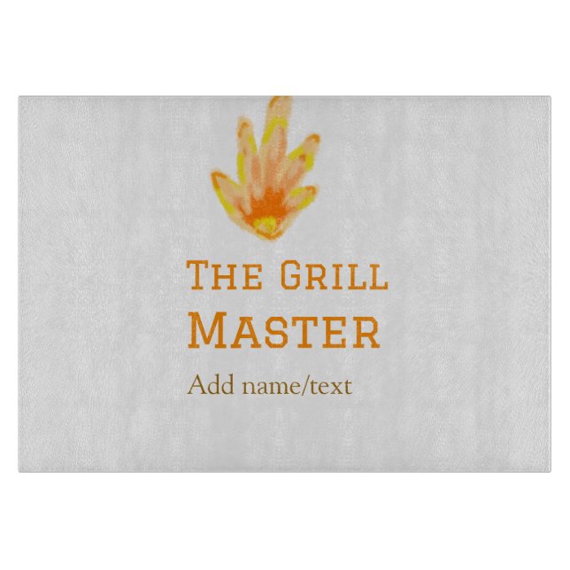 Der Grillmeister fügt Namen Text Kochen besten gel Schneidebrett (Vorderseite)