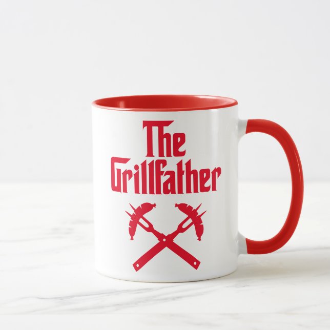 Der Grillvater mit heißen Hunden Tasse (Rechts)