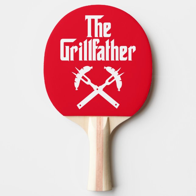 Der Grillvater mit heißen Hunden Tischtennis Schläger (Vorderseite)