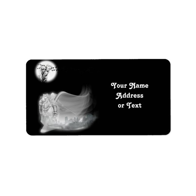 Der grimmige Sensenmann fährt vom Friedhof Adressaufkleber (Vorne)