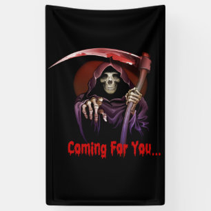 Der grimmige Sensenmann kommt zu dir Halloween Banner