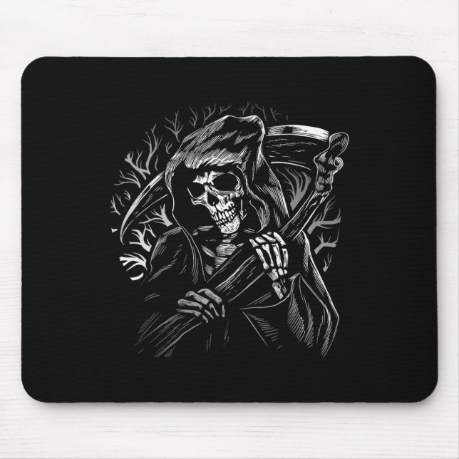 Der grimmige Sensenmann Skull Death Scythe Dead Go Mousepad (Vorne)