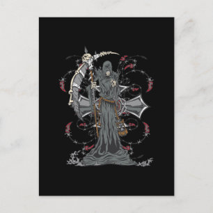 Der grimmige Sensenmann wartet Postkarte