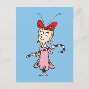 Der Grinch   Cindy-Lou Who - Hält einen Zuckerstoc Postkarte
