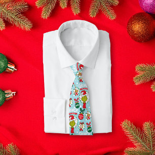 Der Grinch   Happy Wholidays Muster Krawatte