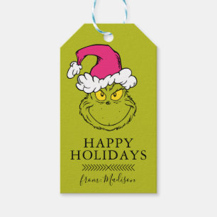 Der Grinch mit rosa Santa-Mütze Geschenkanhänger