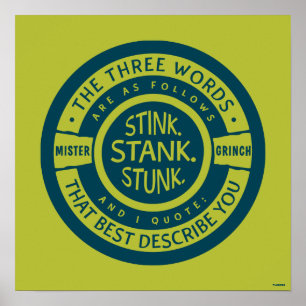 Der Grinch Stank Gestunken Stinkt Zitat Poster