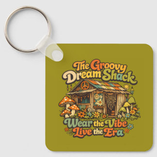 Der Groovy Dream Shack Square Schlüsselanhänger