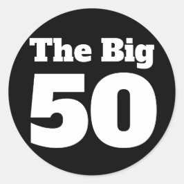 Der große 50 schwarze Geburtstag Runder Aufkleber