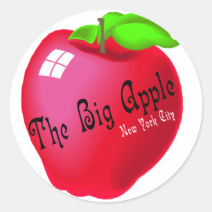 Der große Apfel Runder Aufkleber