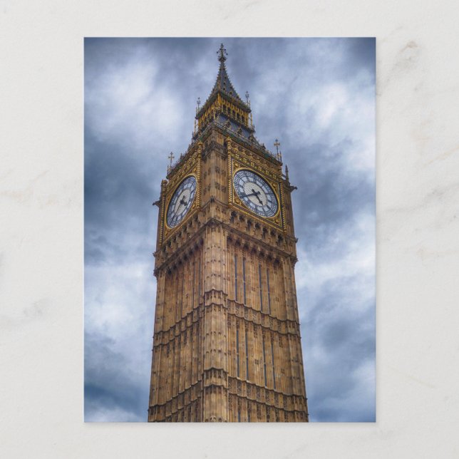 Der große Ben in den Wolken | London, England Postkarte (Vorderseite)