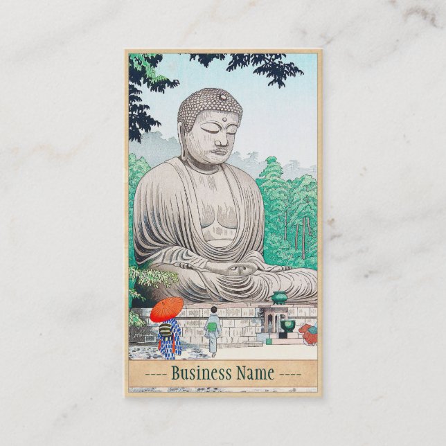 Der große Buddha in Kamakura FUJISHIMA TAKEJI Visitenkarte (Vorderseite)