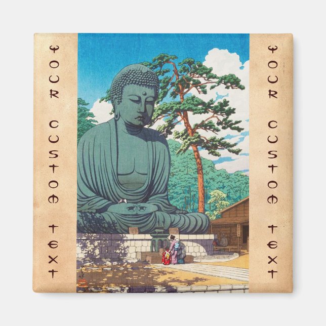 Der große Buddha in Kamakura Hasui Kawase hängt Magnet (Vorne)