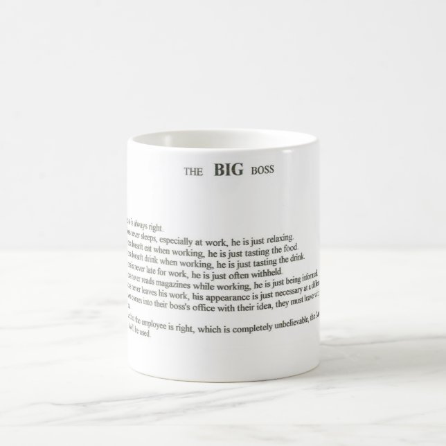 Der große Chef Kaffeetasse (Mittel)
