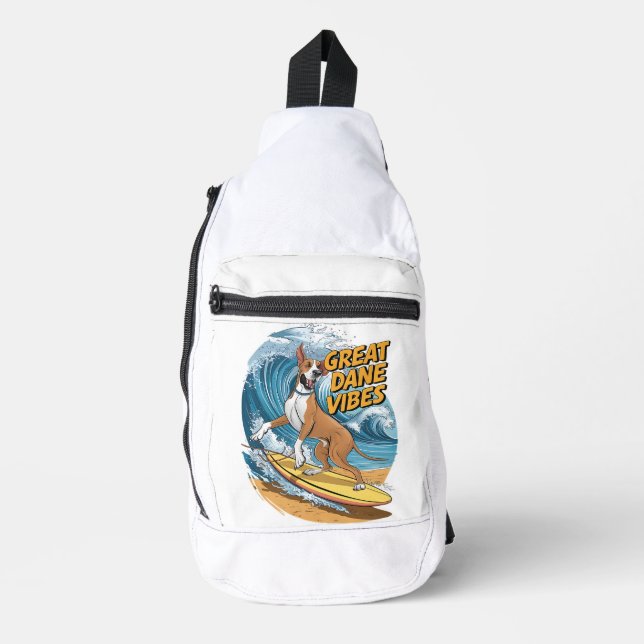 Der große Dane-Pooch zum Surfen Crossbody Bag (Vorderseite)