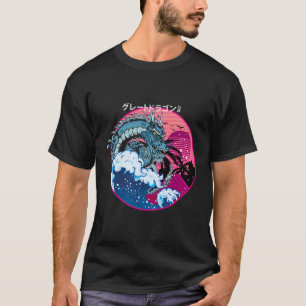 Der Große Drache schwand von Kanagawa - Vaporwave  T-Shirt