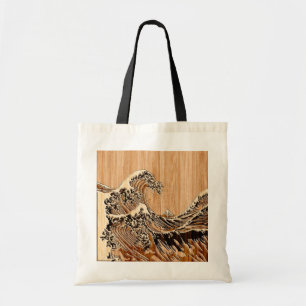 Der Große Hokusai Wave Bamboo Holz Grain Style Tragetasche