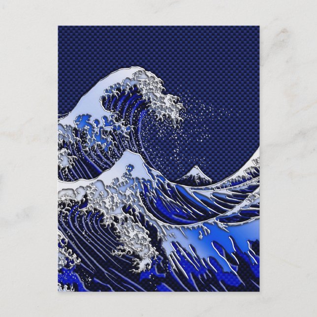 Der große Hokusai Wave Carbon Fibre Style Postkarte (Vorderseite)