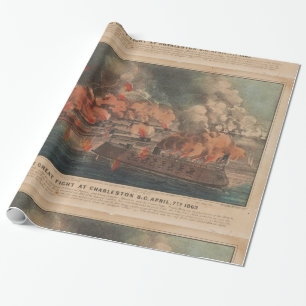 Der große Kampf in Charleston im Zivilen Krieg von Geschenkpapier