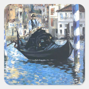Der große Kanal von Venedig Edouard Manet Quadratischer Aufkleber