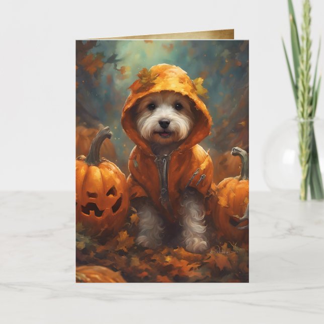 Der große KürbisWelpe, Niedlicher Halloween-Gruß Karte (Vorderseite)