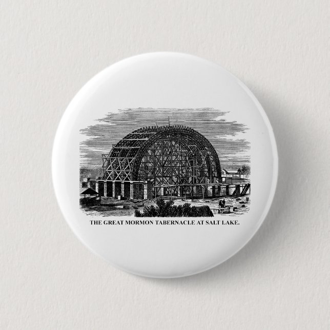Der große mormonische Tabernacle in Salt Lake Button (Vorderseite)