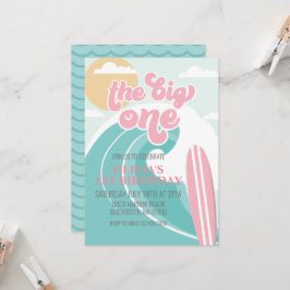 Der große rosa Strand zum Geburtstag Einladung
