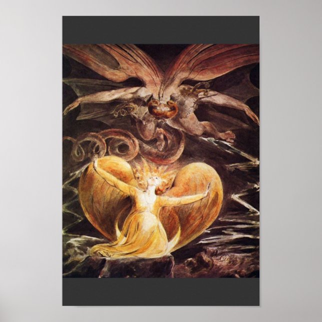 Der große rote Drache und die Frau bekleidet Poster (Vorne)