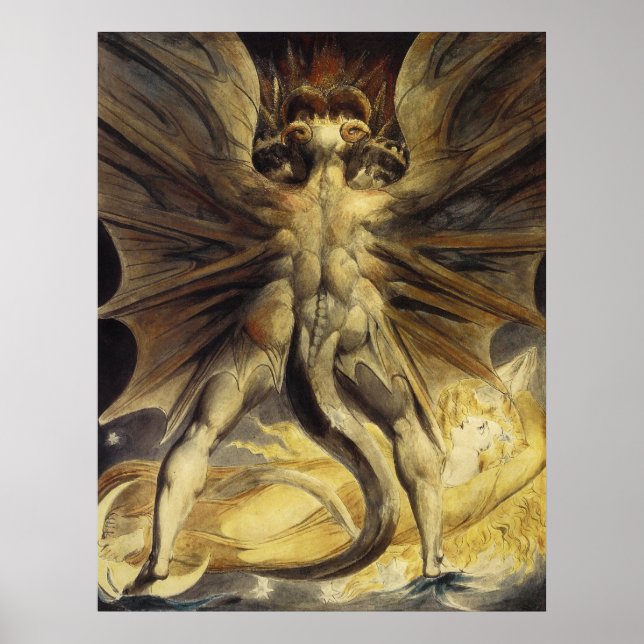 Der große rote Drache und die Frau bekleidet sich  Poster (Vorne)