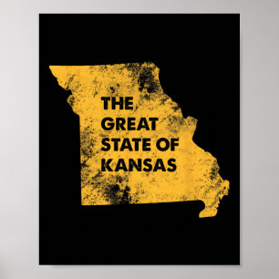 Der große Staat Kansas Missouri Karte  Poster