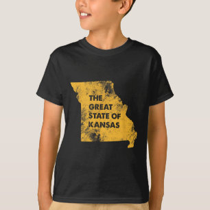 Der große Staat Kansas Missouri Karte T-Shirt