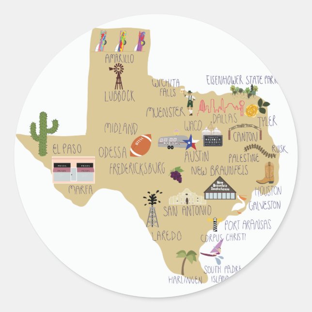 Der große Staat von Texas-Aufklebern Runder Aufkleber (Vorderseite)
