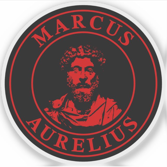 Der Große Stoiker Marcus Aurelius (rot) Aufkleber (Vorderseite)