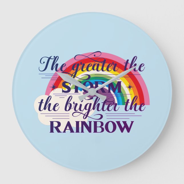 Der große Sturm hellt den Regenbogen Wanduhr (Vorderseite)