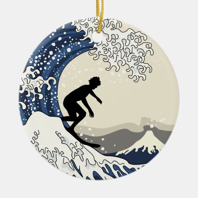 Der große Surfer von Kanagawa Keramik Ornament (Vorne)