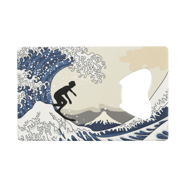 Der große Surfer von Kanagawa Kreditkarten Flaschenöffner (Vorderseite (Horizontal))