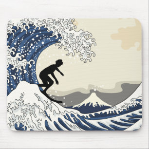 Der große Surfer von Kanagawa Mousepad