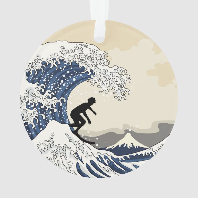 Der große Surfer von Kanagawa Ornament (Rückseite)