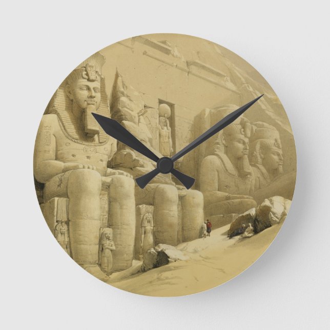 Der große Tempel von Abu Simbel, Nubia, von Runde Wanduhr (Vorderseite)