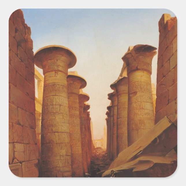 Der große Tempel von Amun in Karnak Quadratischer Aufkleber (Vorderseite)