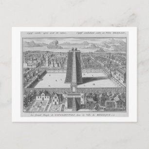 Der Große Tempel von Vitsliputsli in Mexiko-Stadt, Postkarte