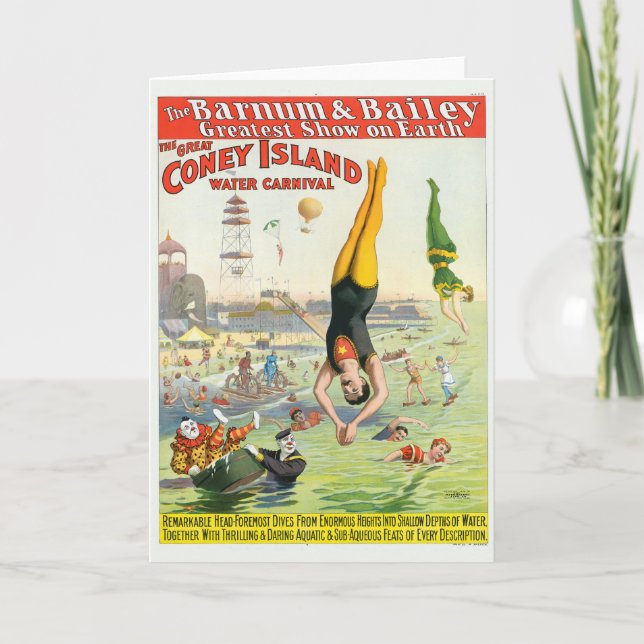 Der große Wasserkarneval der Coney Island Karte (Vorderseite)