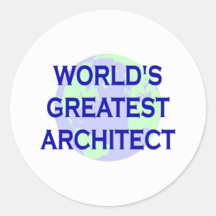 DER GRÖSSTE ARCHITEKT DER WELT RUNDER AUFKLEBER