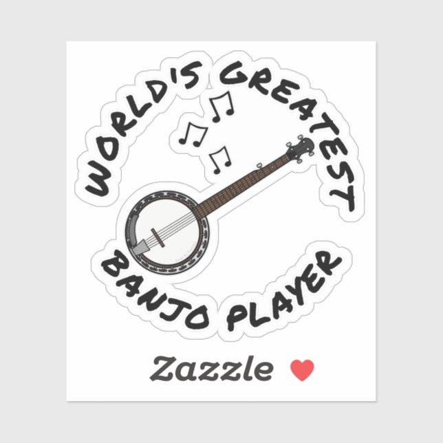 Der größte Banjo-Spieler der Welt, der Banjoist Fu Aufkleber (Blatt)