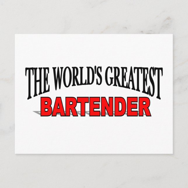 Der größte Barkeeper der Welt Postkarte (Vorderseite)