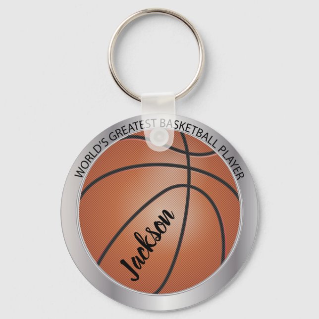 Der größte Basketballspieler der Welt - Silber Schlüsselanhänger (Vorderseite)