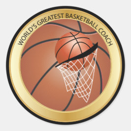Der größte Basketballtrainer der Welt Runder Aufkleber