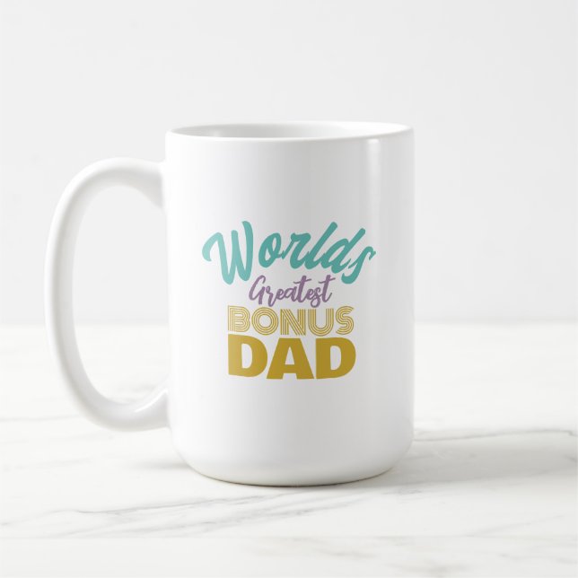 Der größte Bonus-Vater der Welt - Weißer Kaffee-Ta Kaffeetasse (Links)