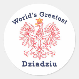Der größte Dziadziu-Adler der Welt Runder Aufkleber
